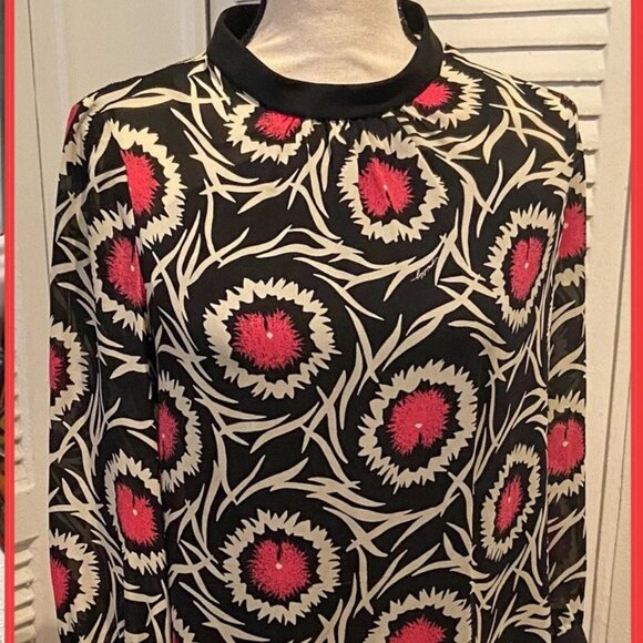 Milly Long-Sleeved Pinwheel Dress Blair Waldorf Gossip Girl.  SZ 4 - Picture 2 of 3